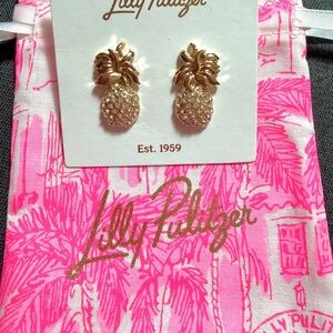 Lilly Pulitzer Sparkling Gold Pineapple Earrings